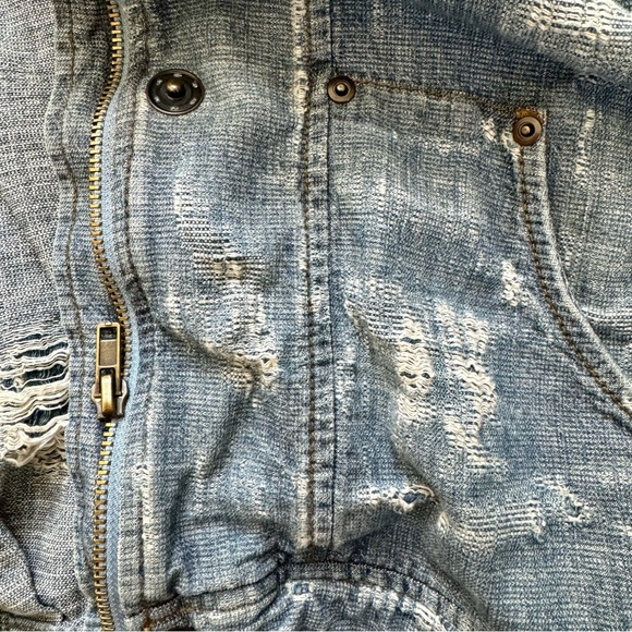 Free People Tattered Distressed Jean Jacket - Size S - Picture 7 of 11